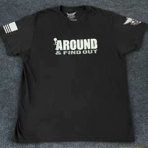 We The People Holsters Shirt Mens XL Black F Around & Find Out USA Flag Graphic